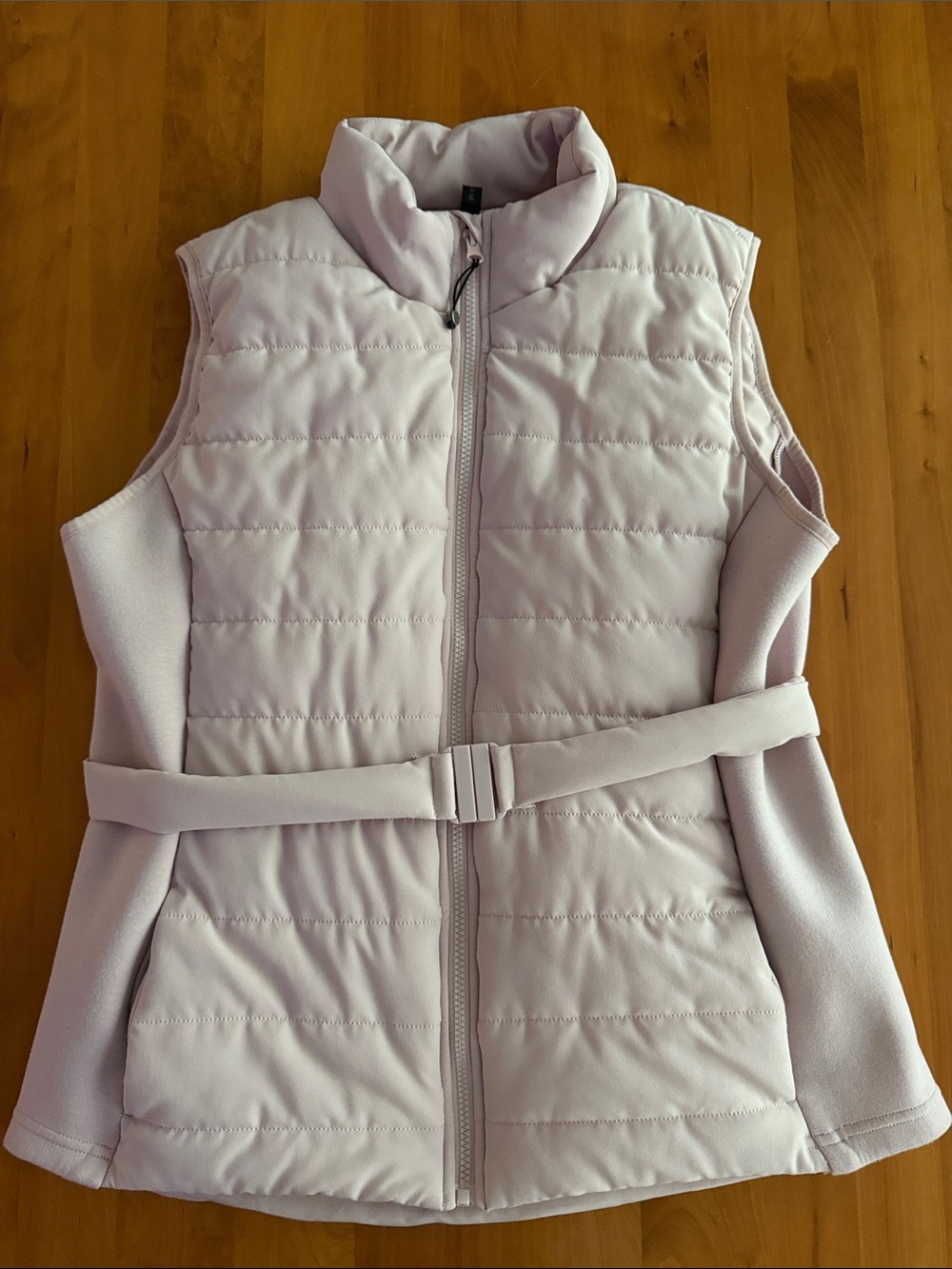 GAIAM Dusty/Light Pink Quilted Belted Puffer Vest • Size XL • GUC